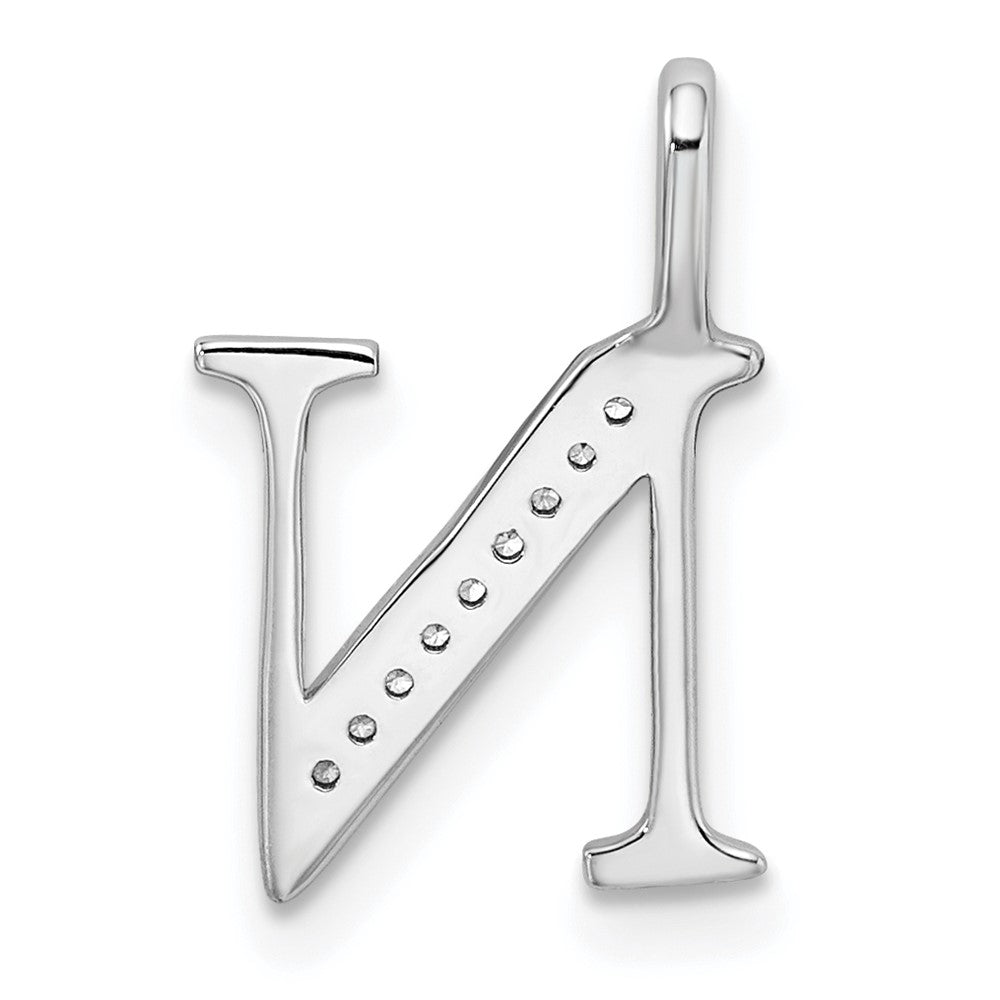 Diamond Letter N Initial Pendant - WBC