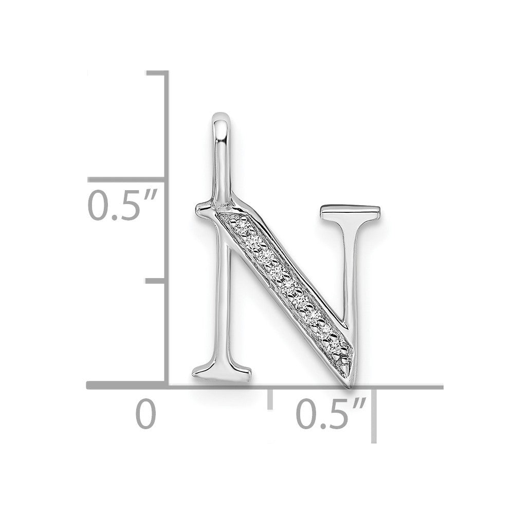 Diamond Letter N Initial Pendant - WBC