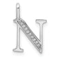 Diamond Letter N Initial Pendant - WBC