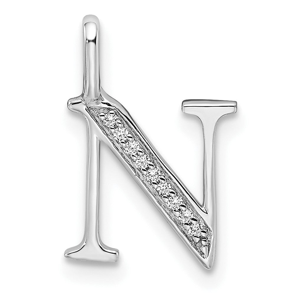 Diamond Letter N Initial Pendant - WBC