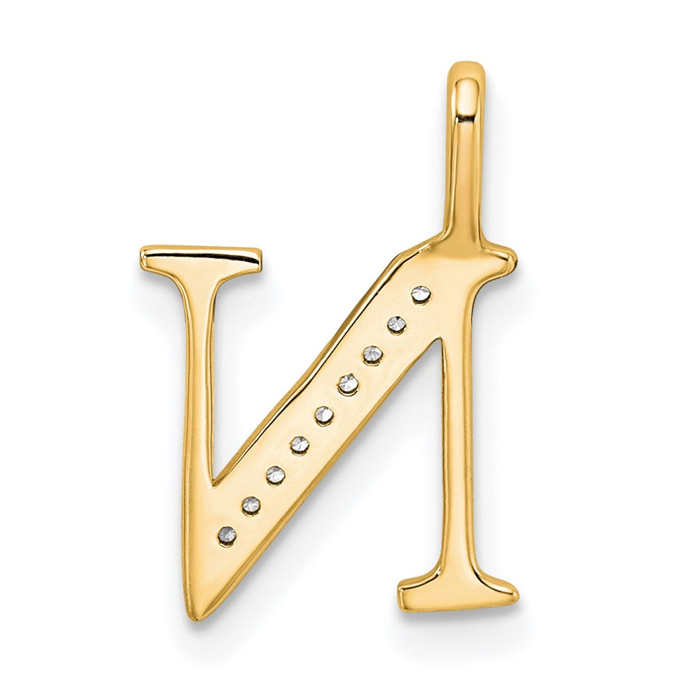 Diamond Letter N Initial Pendant - WBC