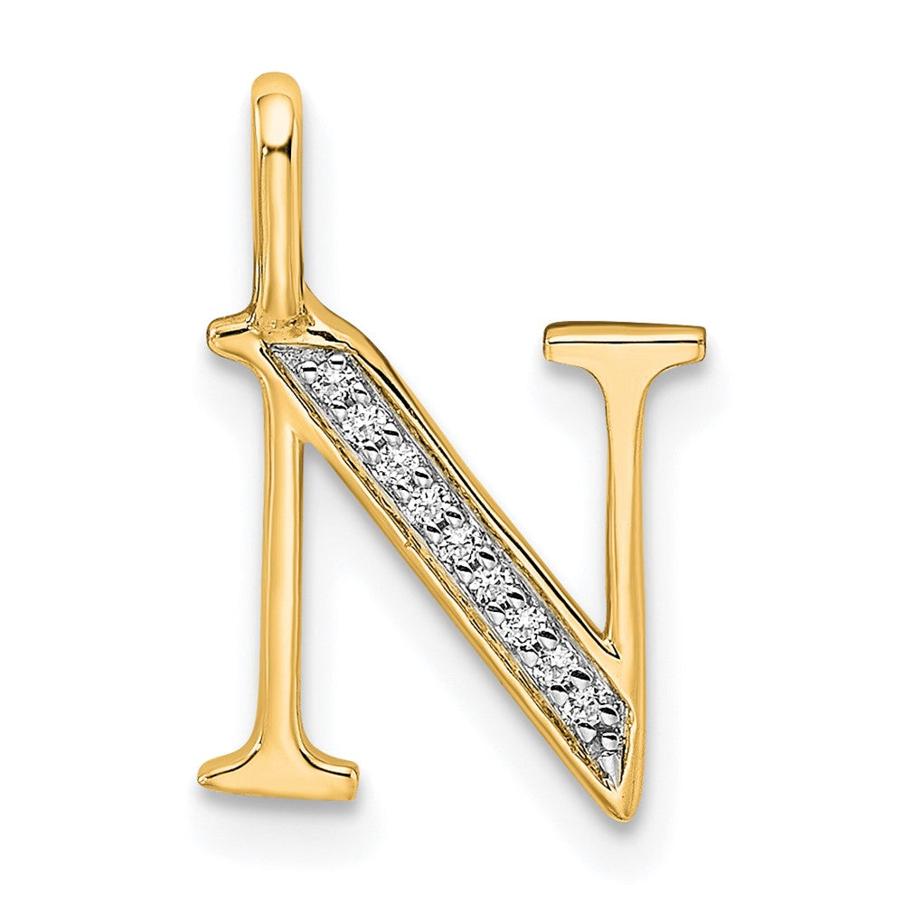 Diamond Letter N Initial Pendant - WBC