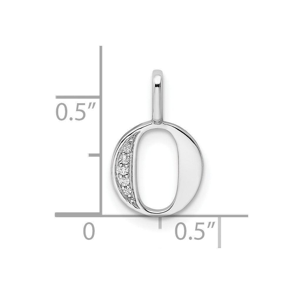 Diamond Letter O Initial Pendant - WBC