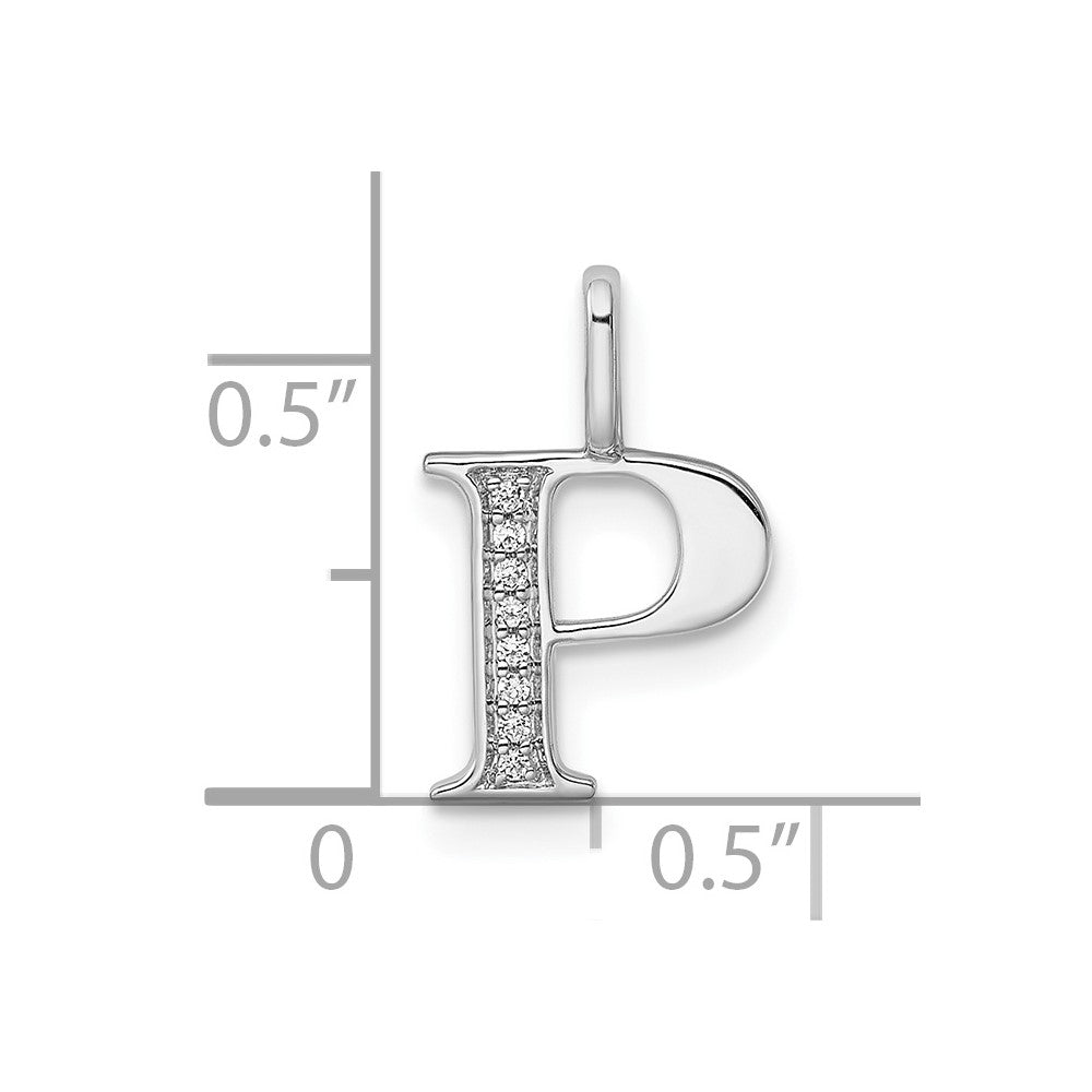 Diamond Letter P Initial Pendant - WBC