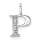 Diamond Letter P Initial Pendant - WBC