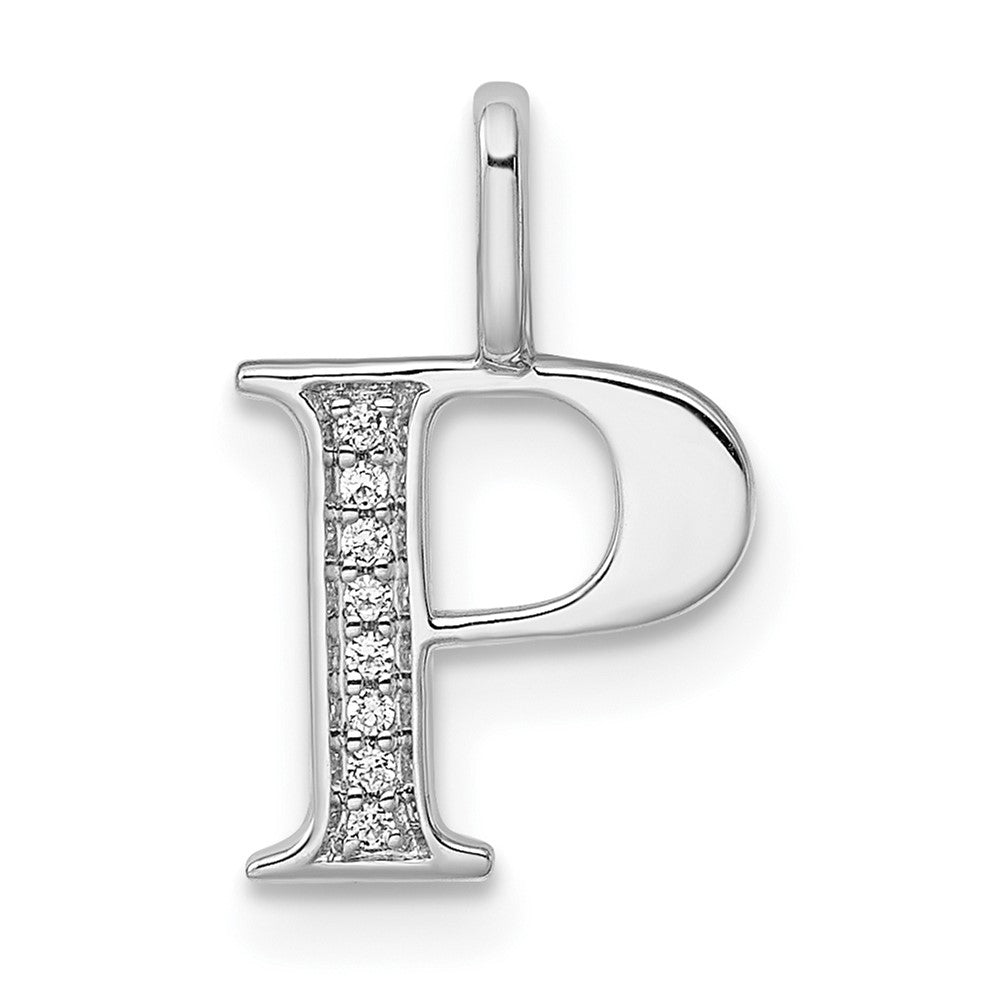 Diamond Letter P Initial Pendant - WBC