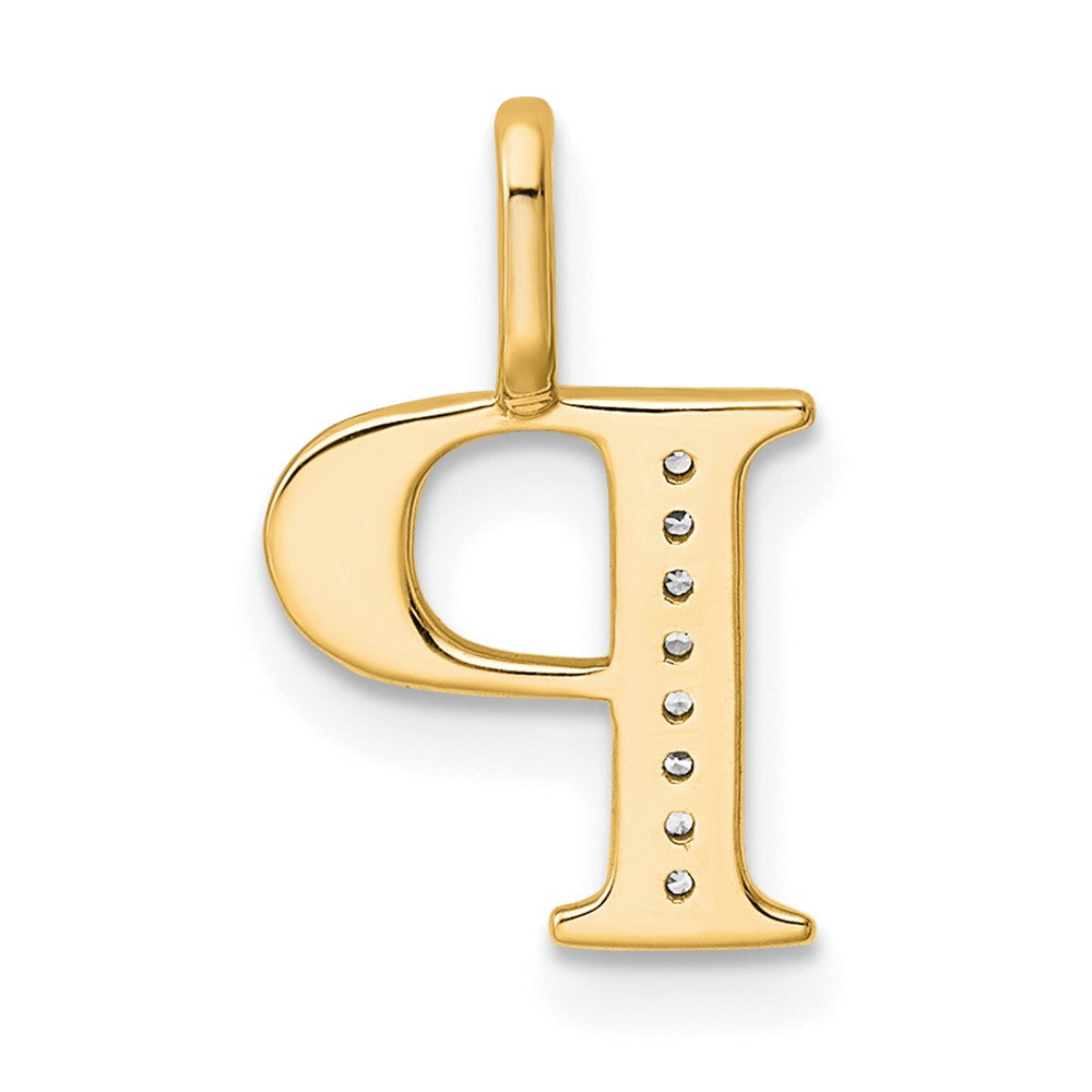 Diamond Letter P Initial Pendant - WBC