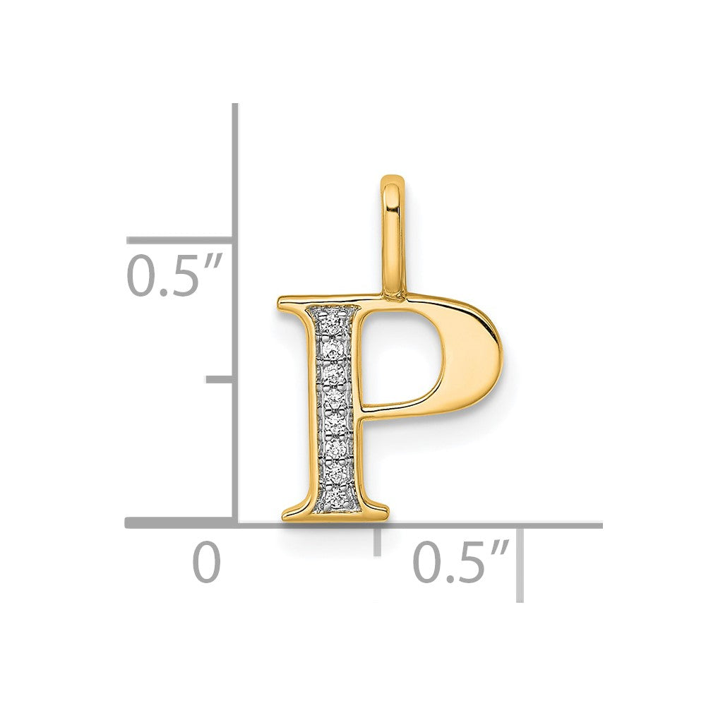 Diamond Letter P Initial Pendant - WBC