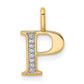 Diamond Letter P Initial Pendant - WBC