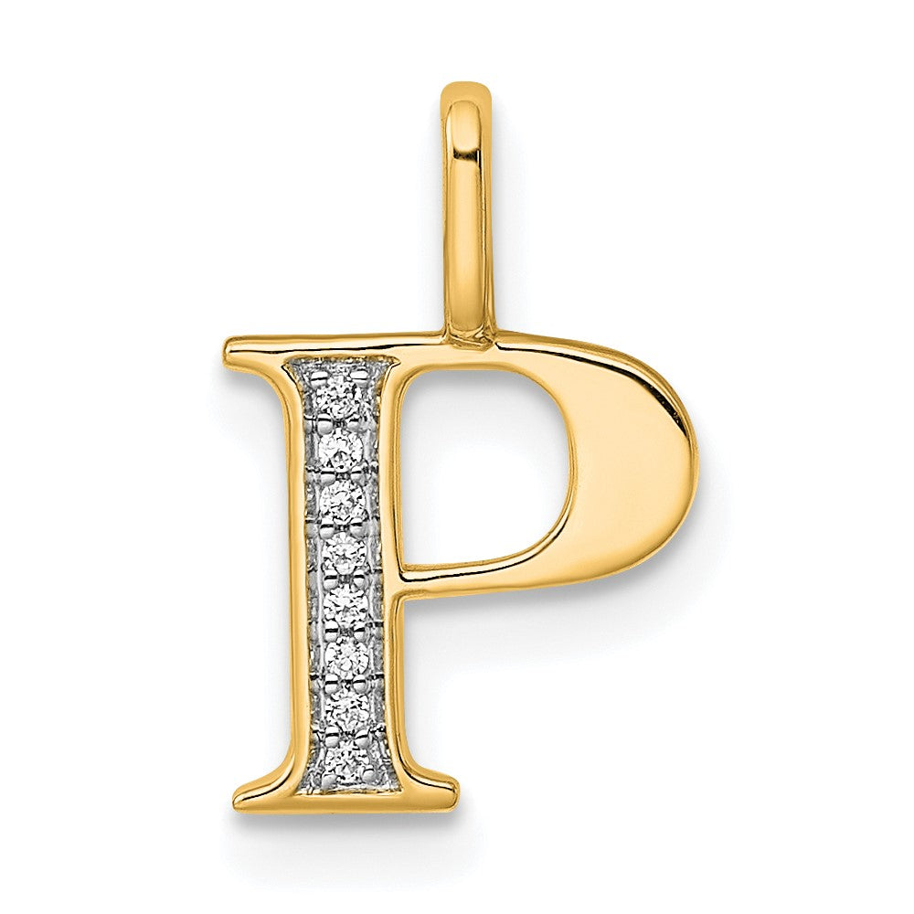 Diamond Letter P Initial Pendant - WBC