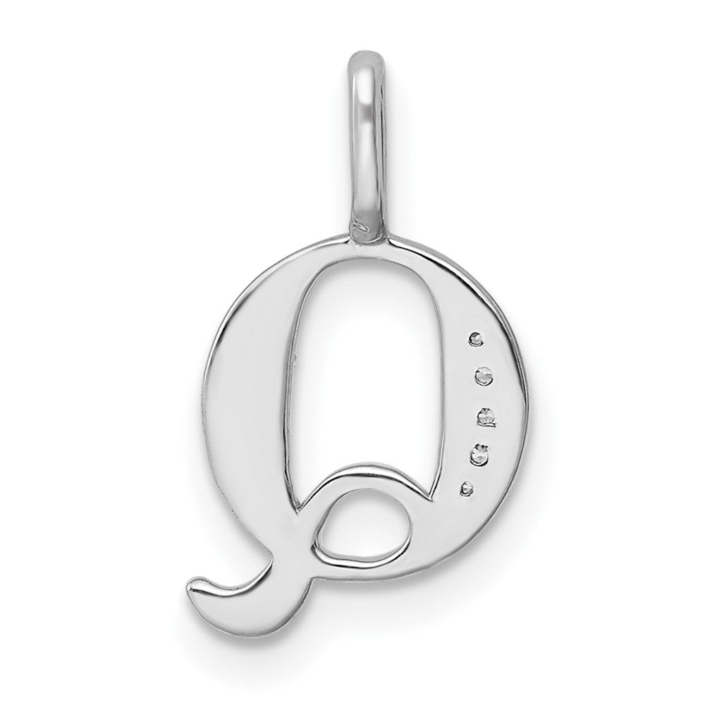 Diamond Letter Q Initial Pendant - WBC