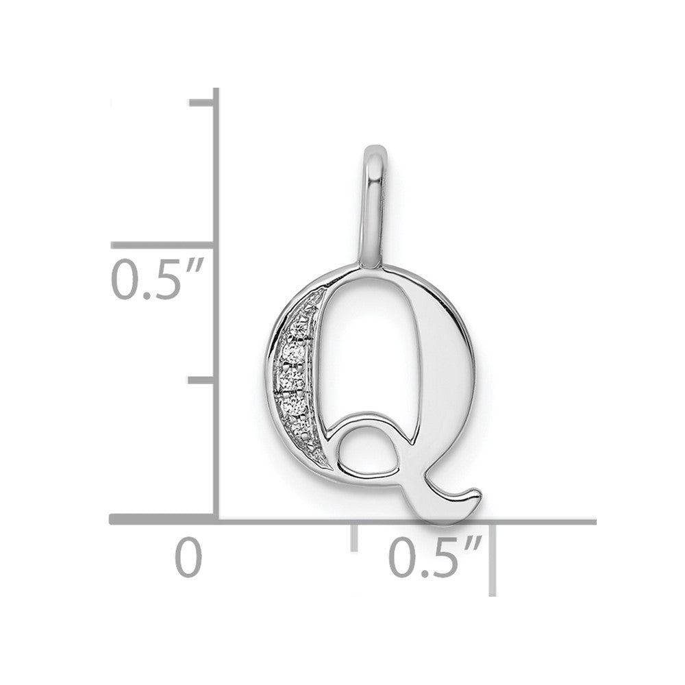 Diamond Letter Q Initial Pendant - WBC