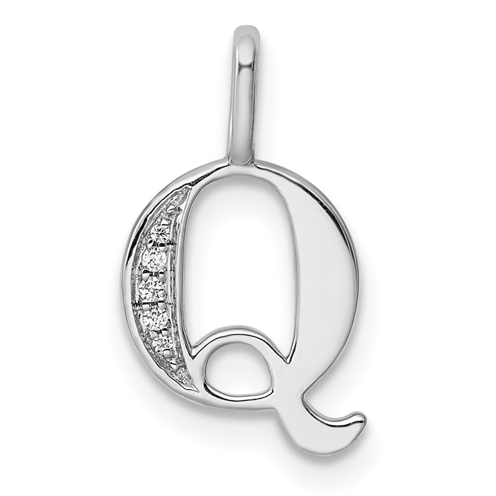 Diamond Letter Q Initial Pendant - WBC