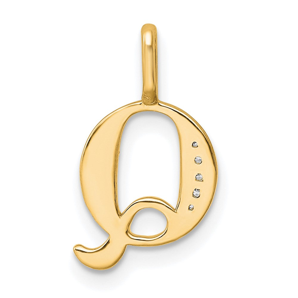 Diamond Letter Q Initial Pendant - WBC