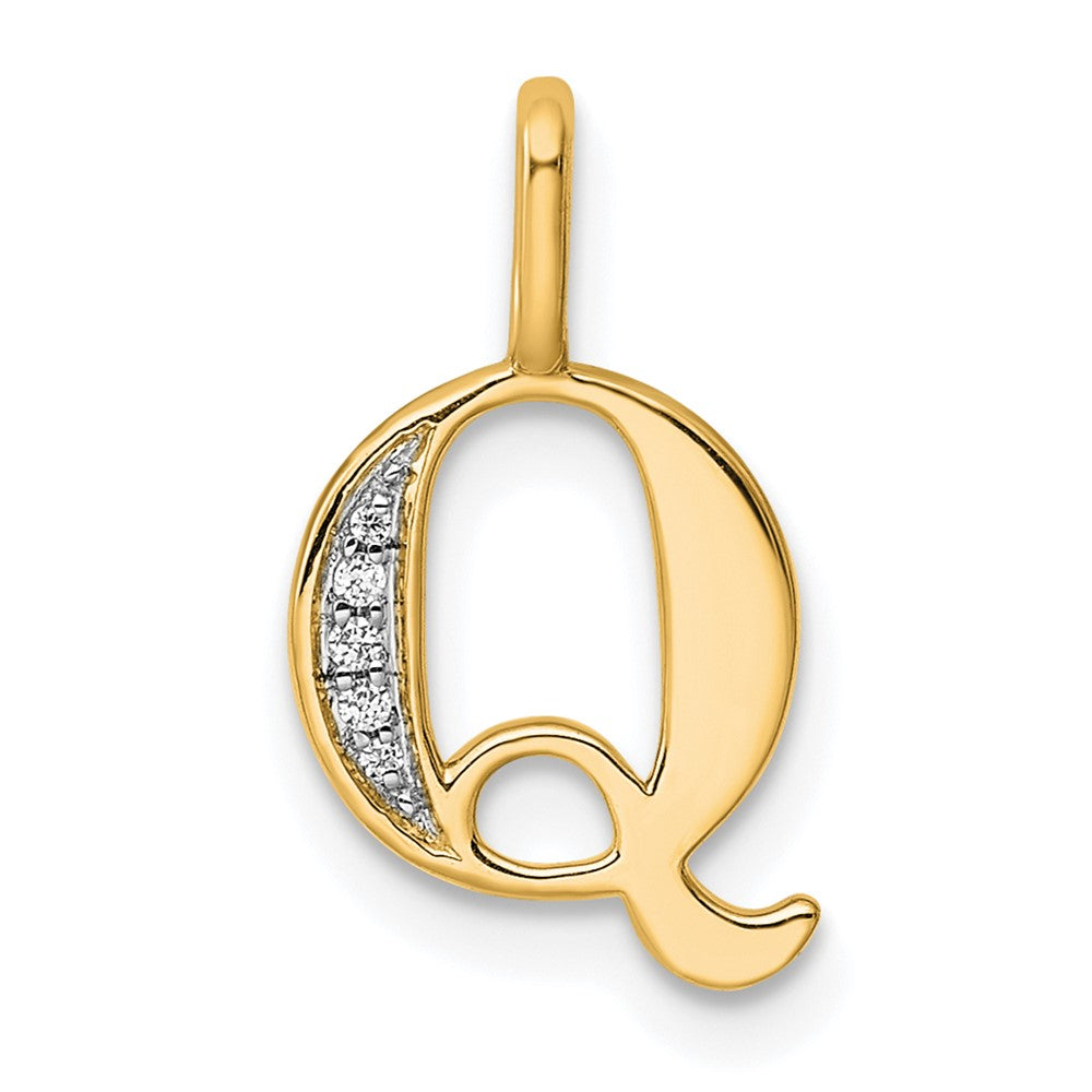 Diamond Letter Q Initial Pendant - WBC