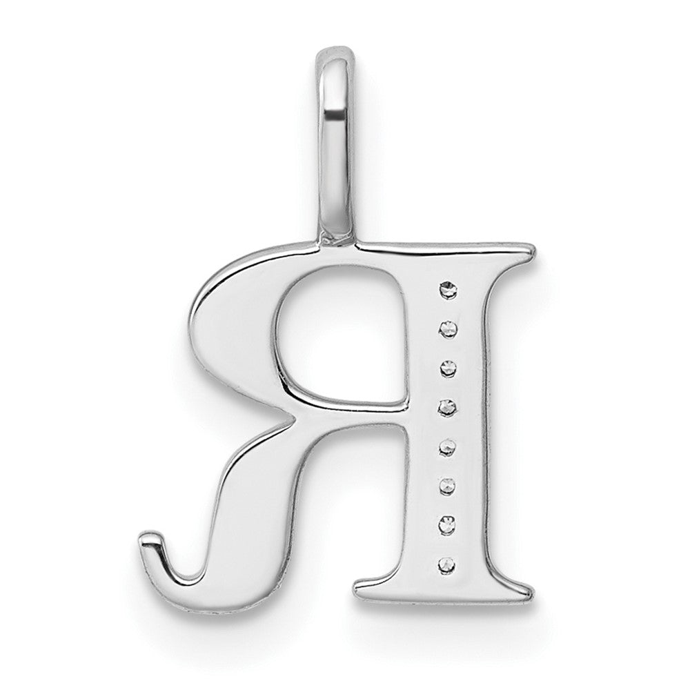 Diamond Letter R Initial Pendant - WBC