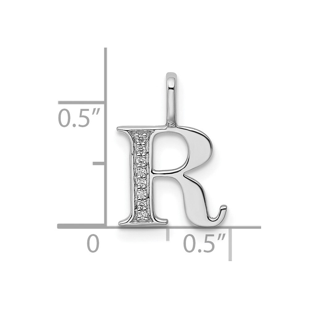 Diamond Letter R Initial Pendant - WBC