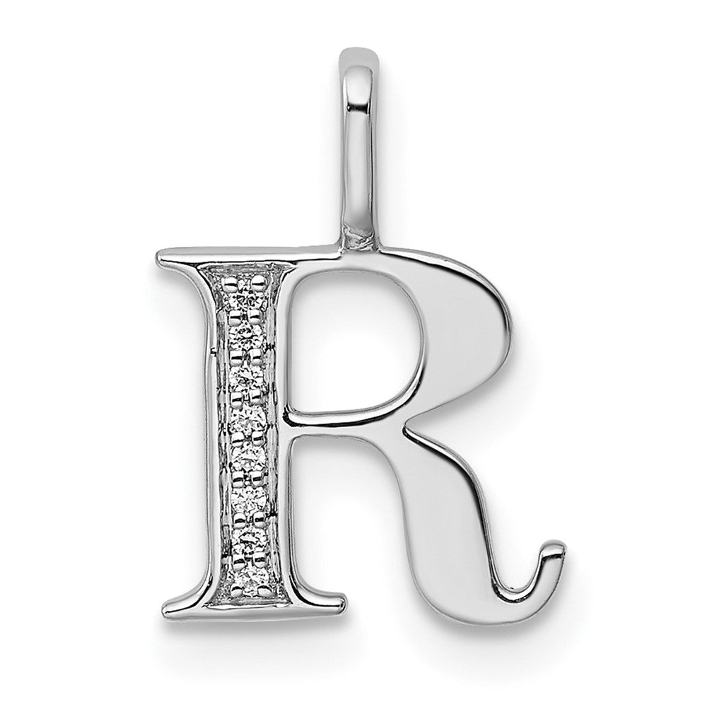 Diamond Letter R Initial Pendant - WBC