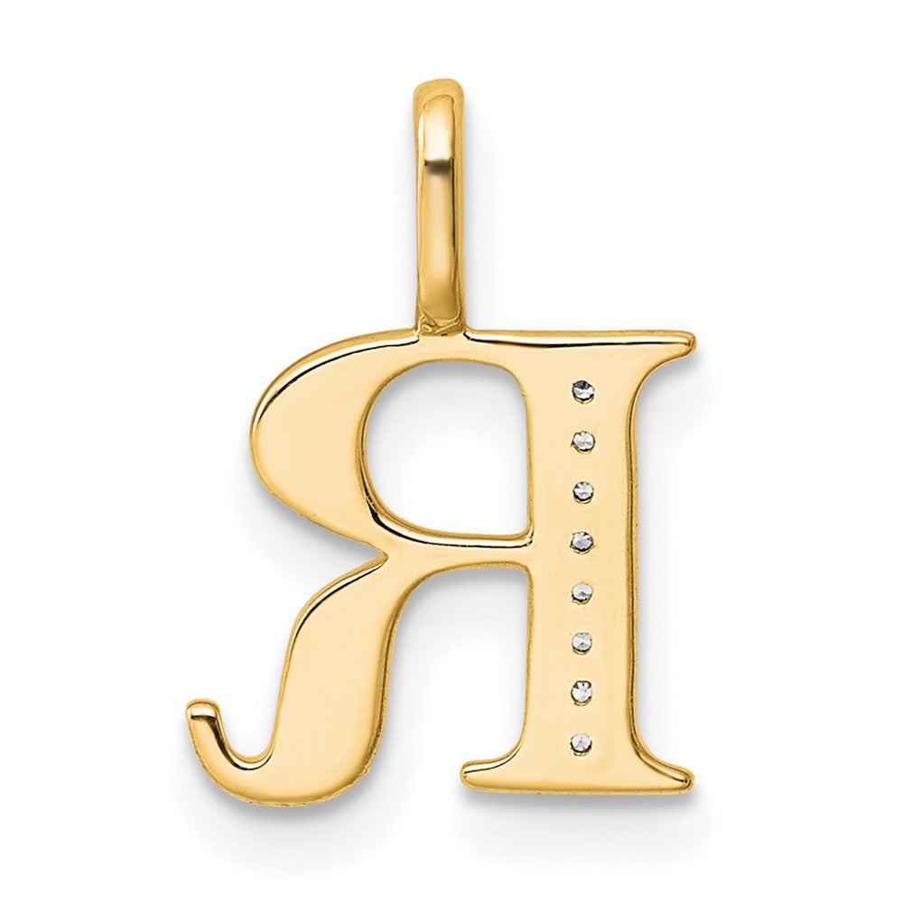 Diamond Letter R Initial Pendant - WBC