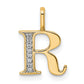 Diamond Letter R Initial Pendant - WBC