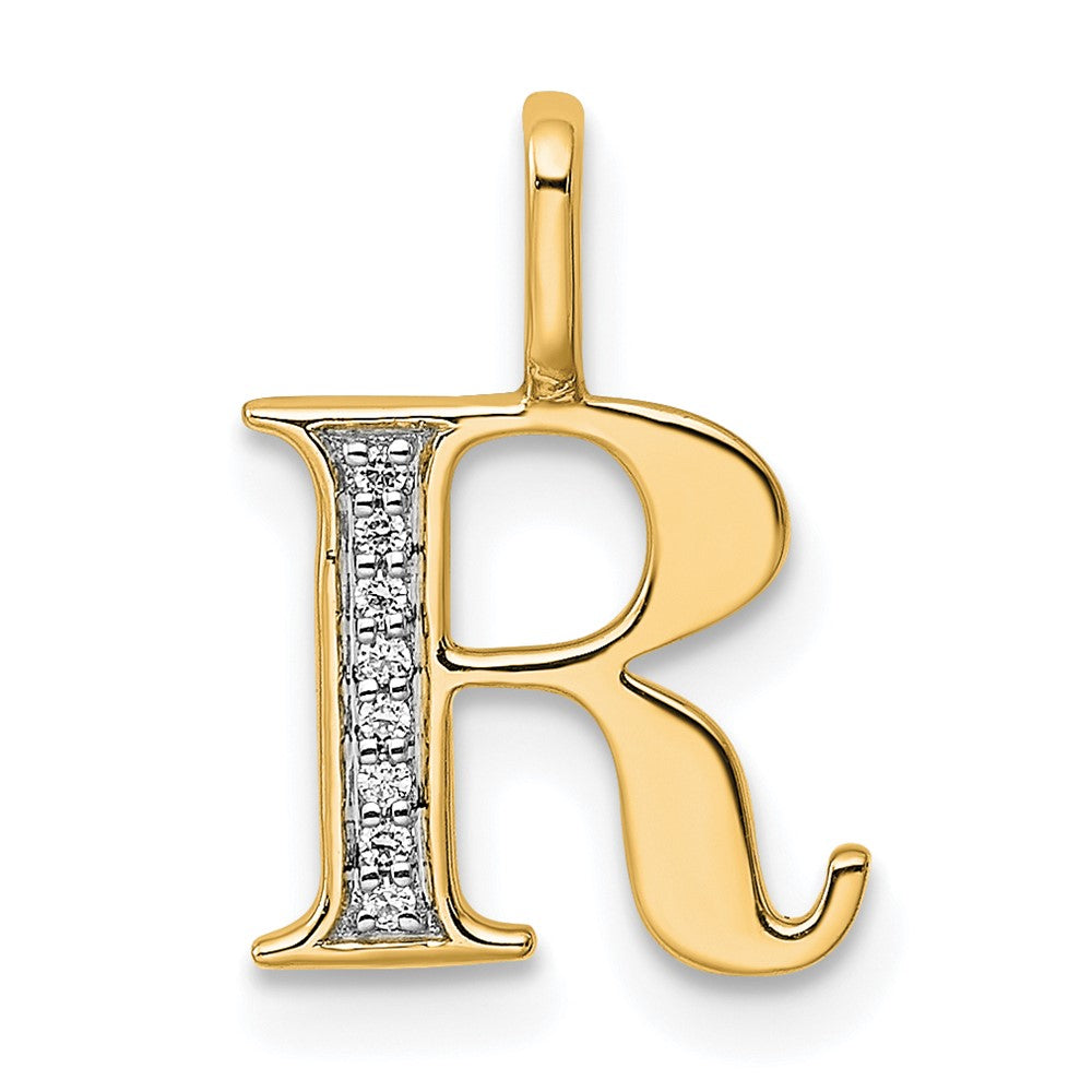 Diamond Letter R Initial Pendant - WBC