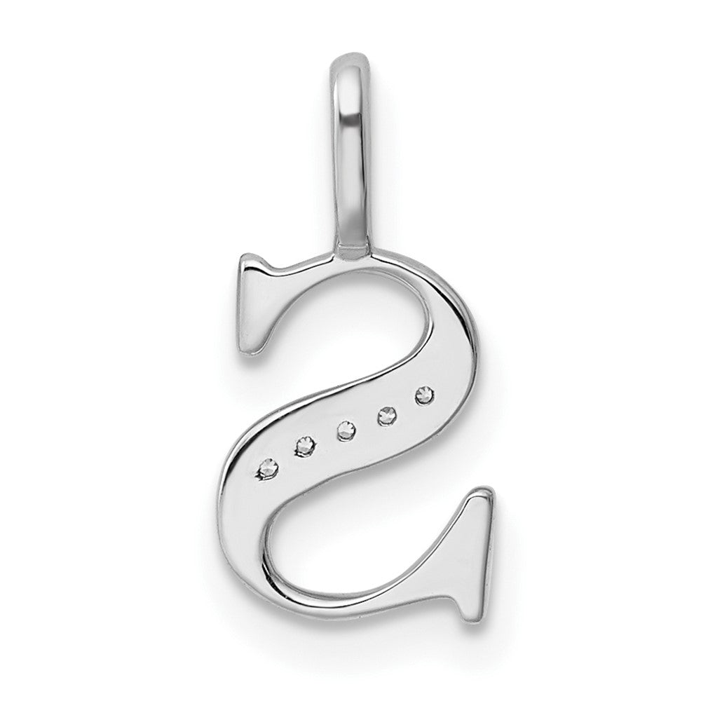 Diamond Letter S Initial Pendant - WBC