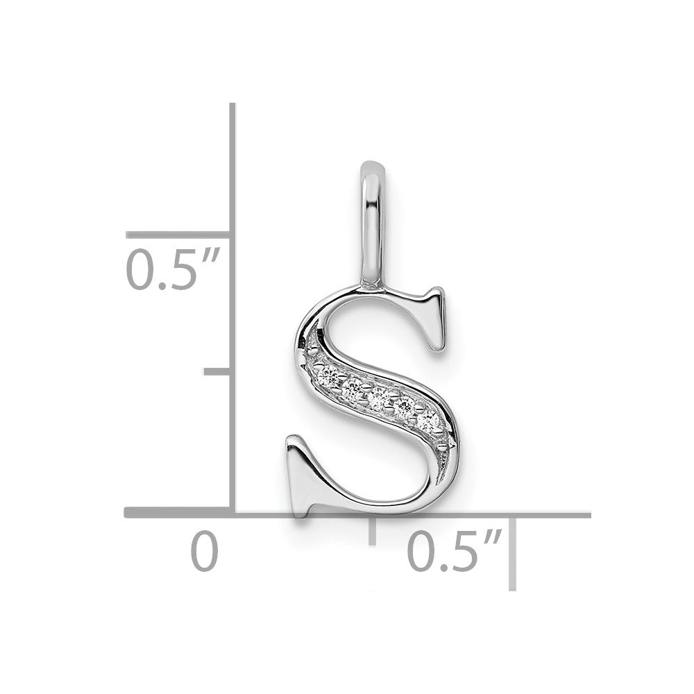Diamond Letter S Initial Pendant - WBC
