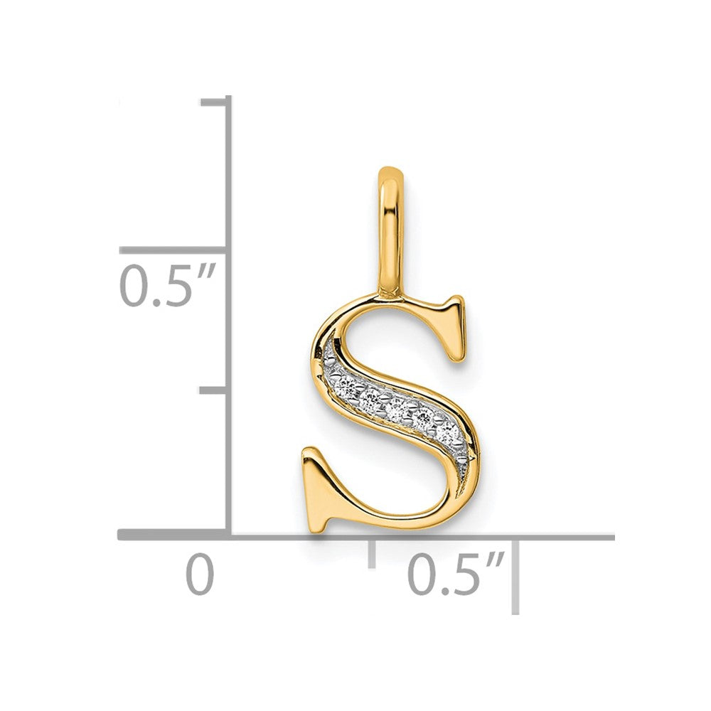 Diamond Letter S Initial Pendant - WBC