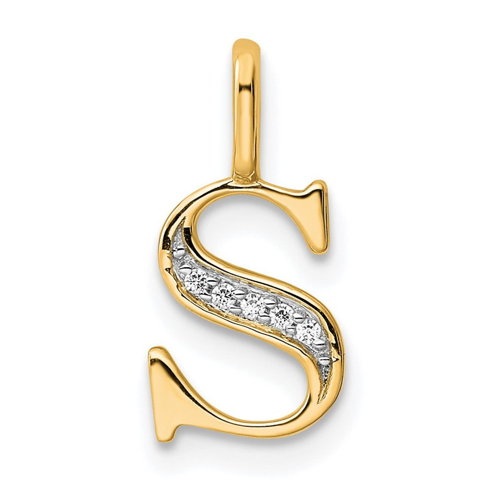 Diamond Letter S Initial Pendant - WBC