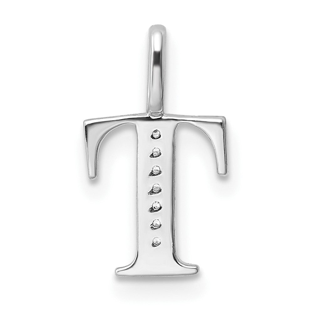 Diamond Letter T Initial Pendant - WBC