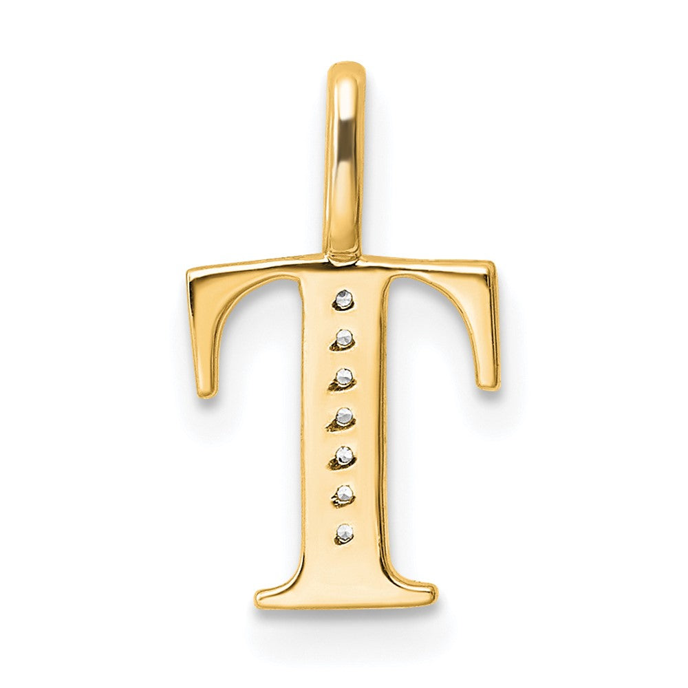 Diamond Letter T Initial Pendant - WBC