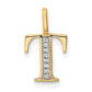 Diamond Letter T Initial Pendant - WBC