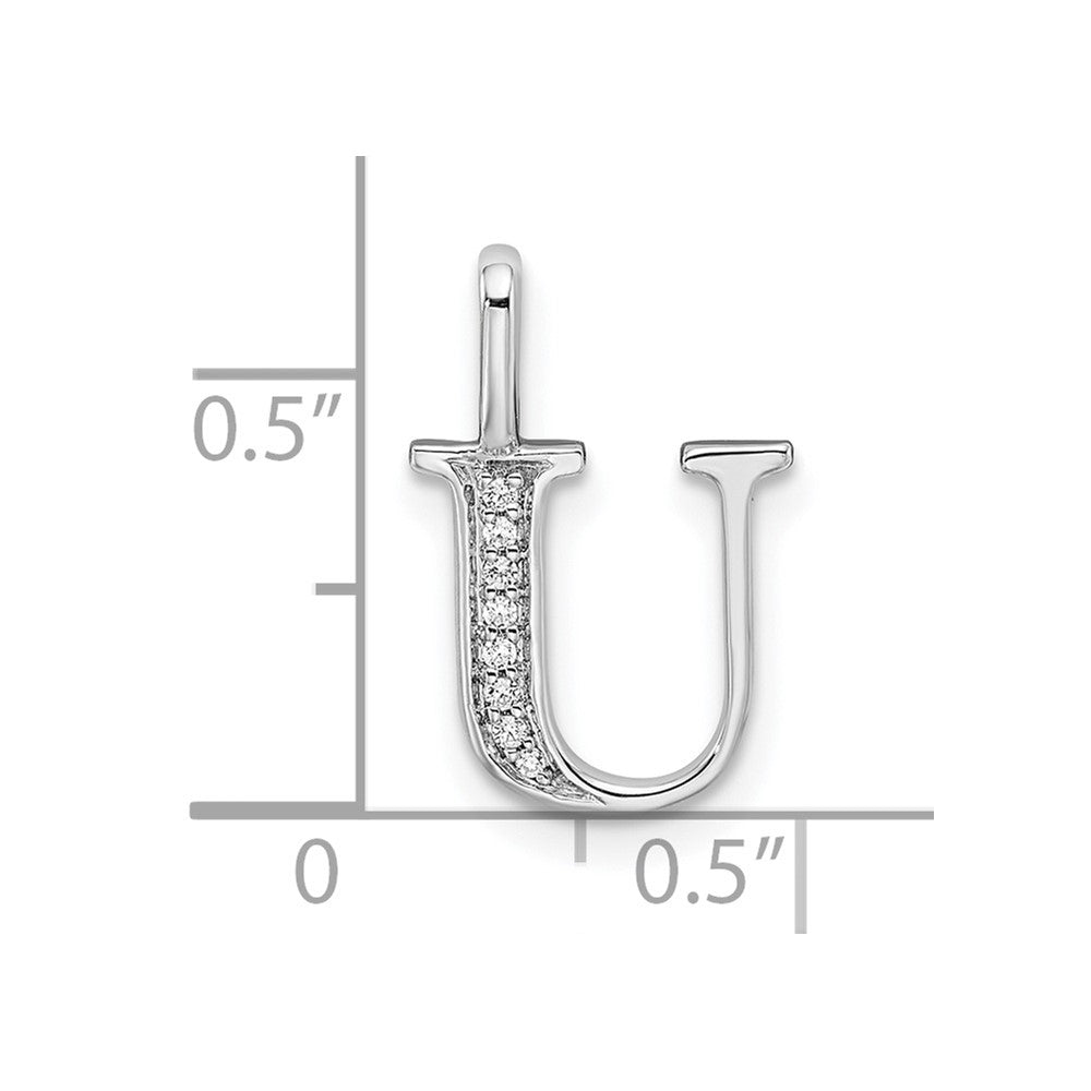 Diamond Letter U Initial Pendant - WBC