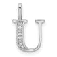 Diamond Letter U Initial Pendant - WBC
