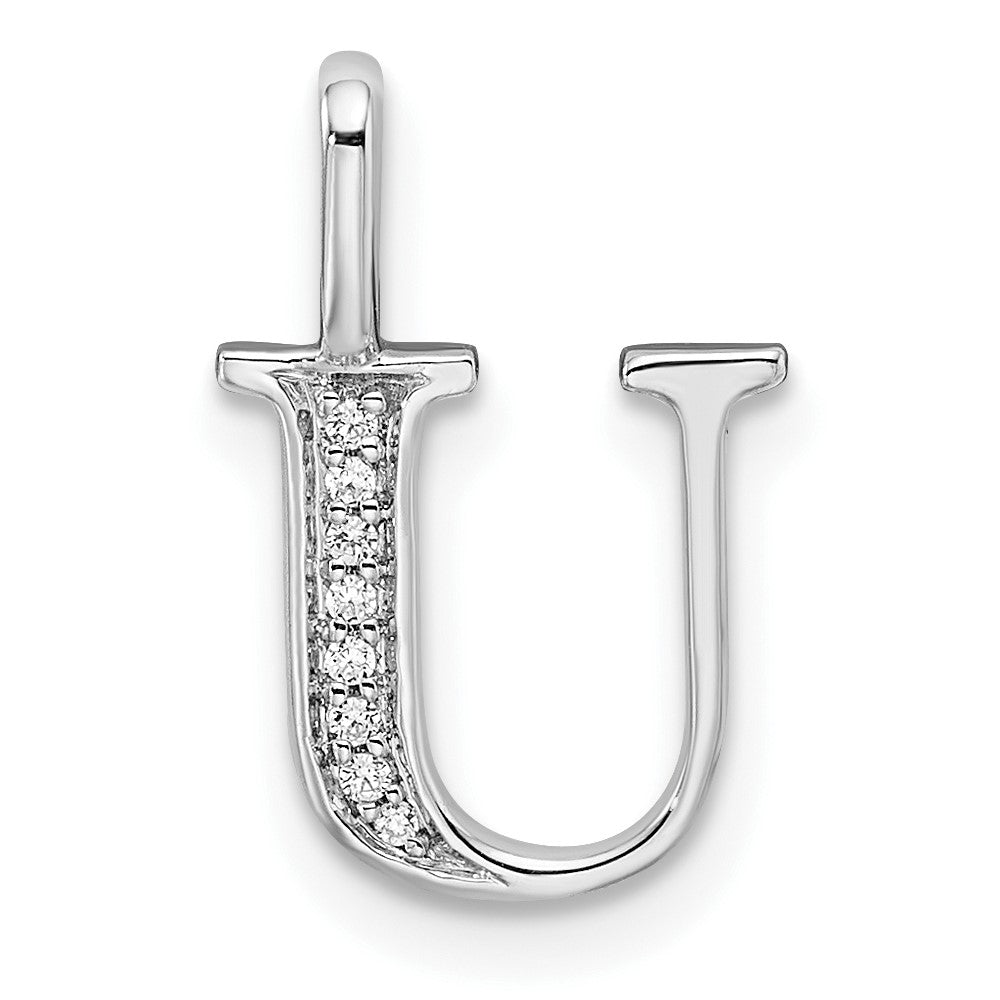 Diamond Letter U Initial Pendant - WBC
