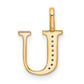 Diamond Letter U Initial Pendant - WBC