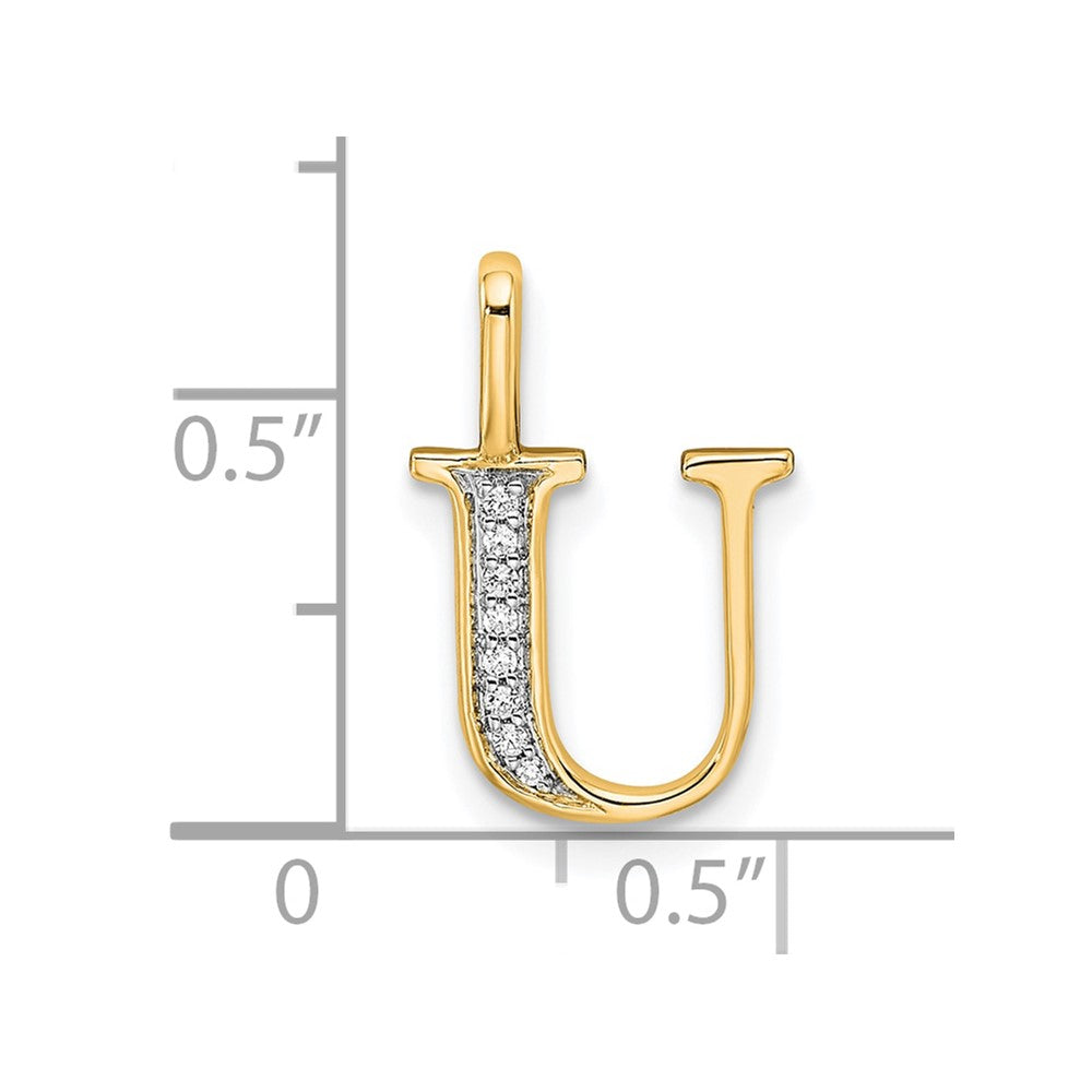 Diamond Letter U Initial Pendant - WBC