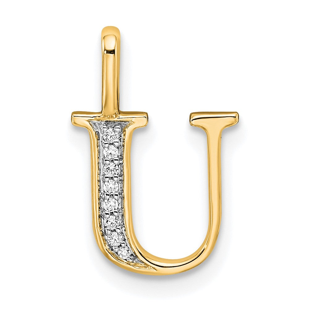 Diamond Letter U Initial Pendant - WBC