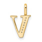 Diamond Letter V Initial Pendant - WBC