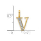 Diamond Letter V Initial Pendant - WBC