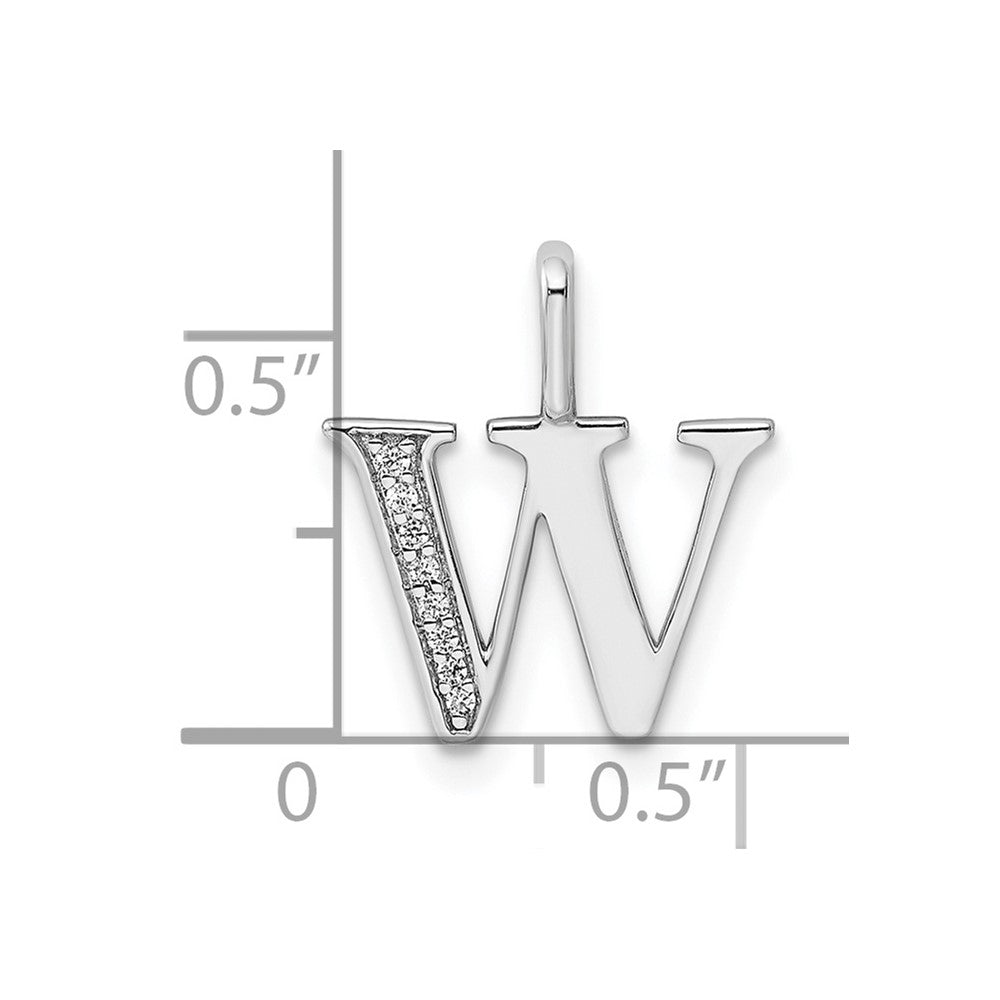 Diamond Letter W Initial Pendant - WBC