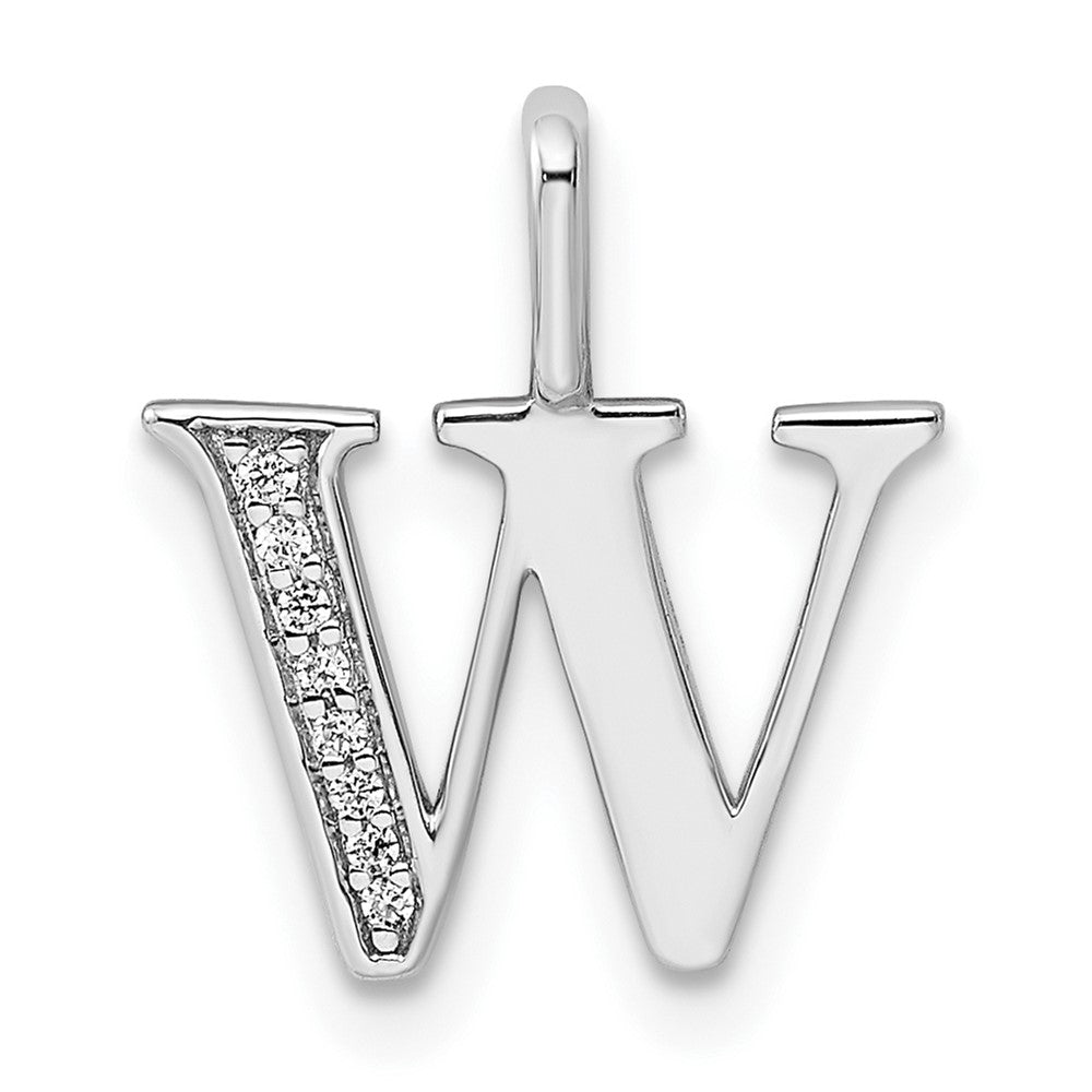 Diamond Letter W Initial Pendant - WBC