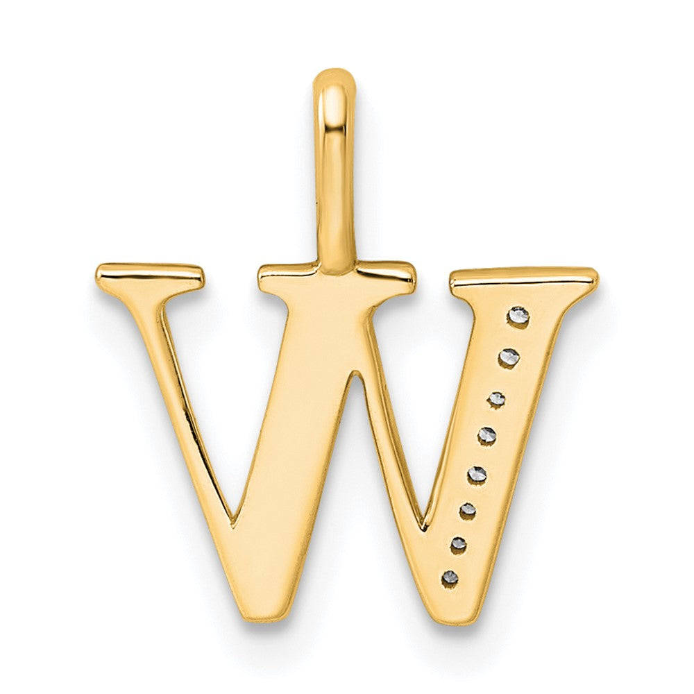 Diamond Letter W Initial Pendant - WBC