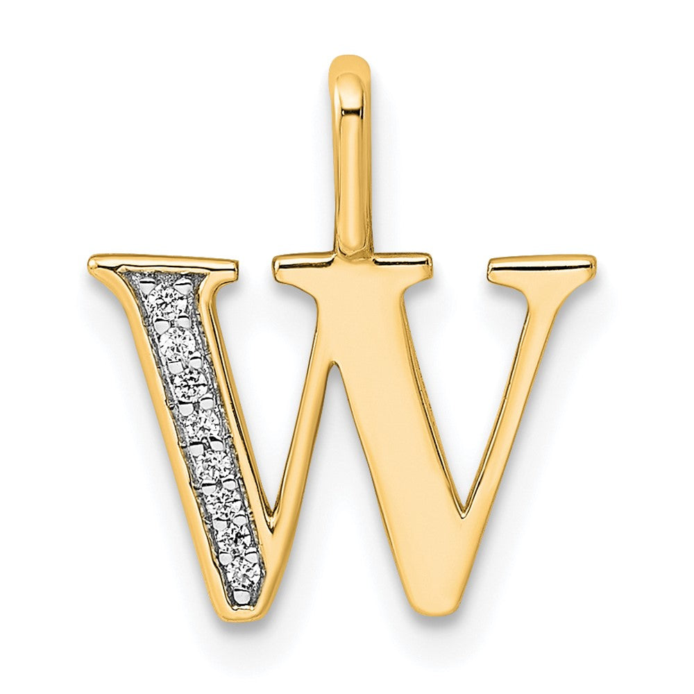 Diamond Letter W Initial Pendant - WBC