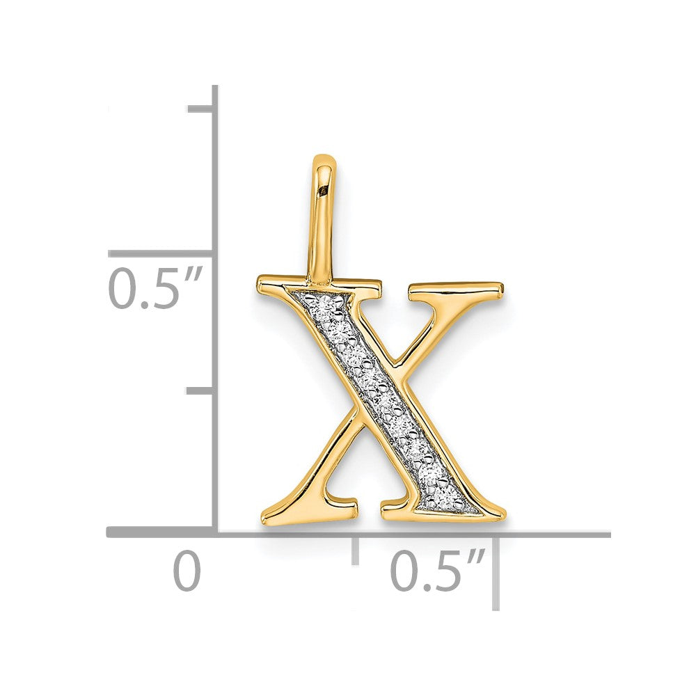 Diamond Initial X Pendant - WBC