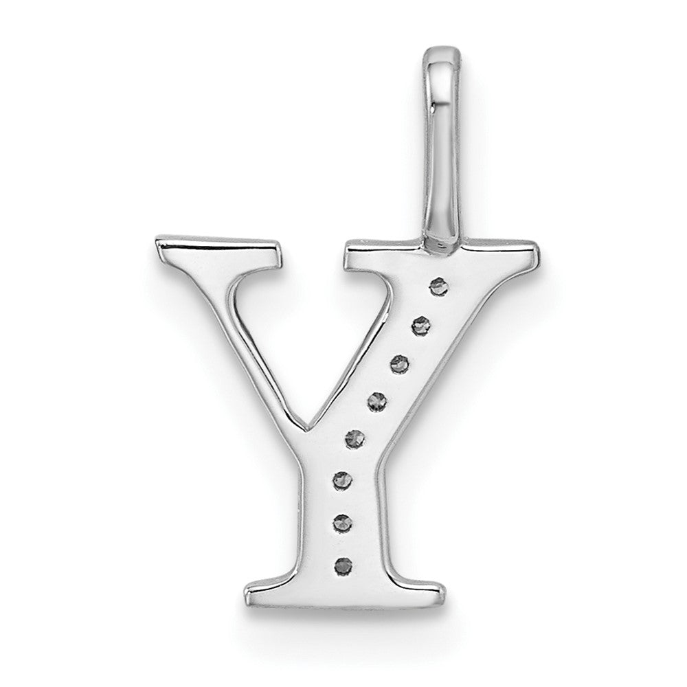 Diamond Letter Y Initial Pendant - WBC
