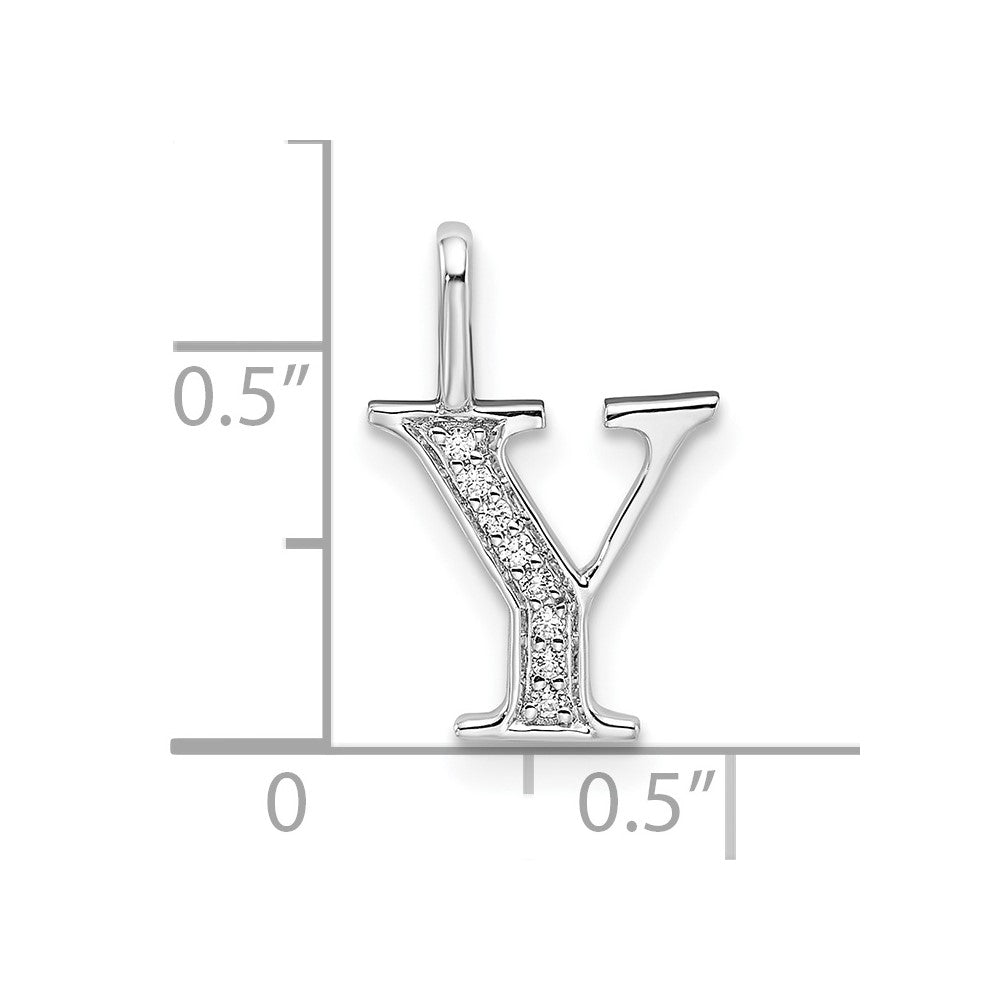 Diamond Letter Y Initial Pendant - WBC