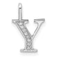 Diamond Letter Y Initial Pendant - WBC
