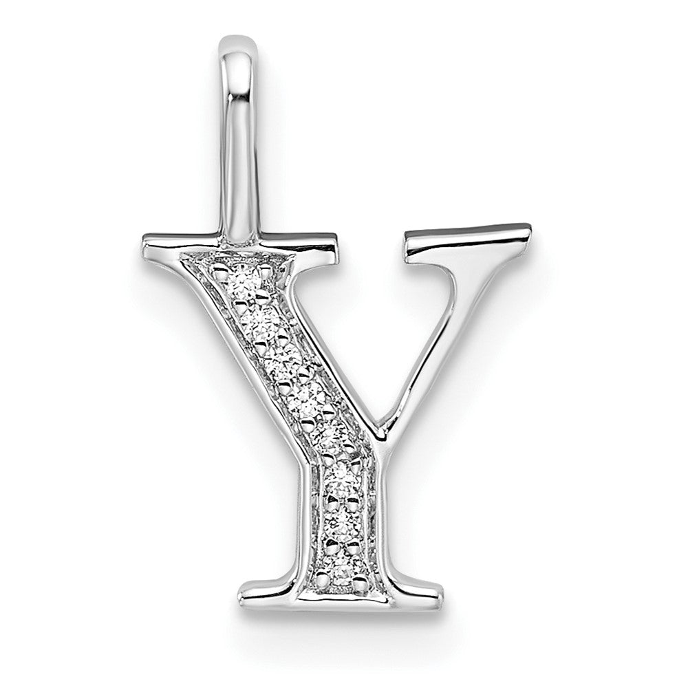 Diamond Letter Y Initial Pendant - WBC
