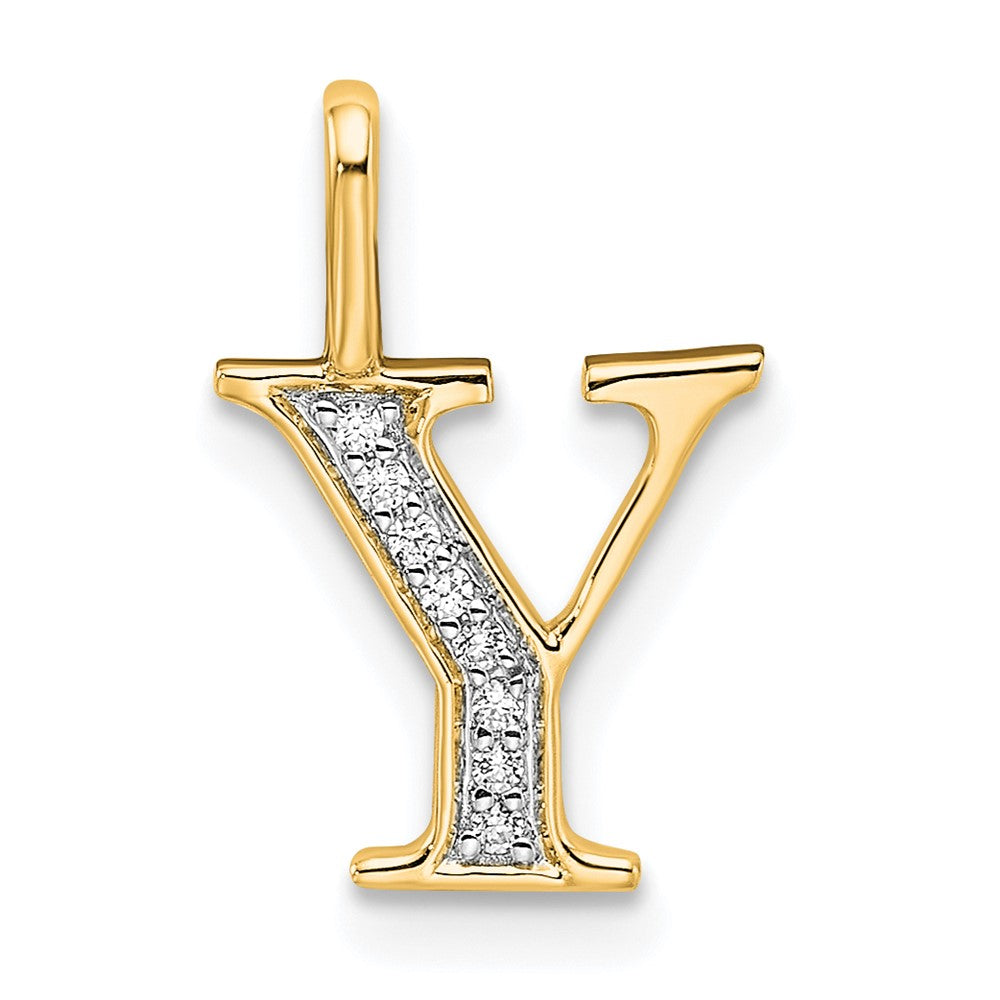 Diamond Letter Y Initial Pendant - WBC